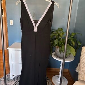 Black Dress with Silver Trim